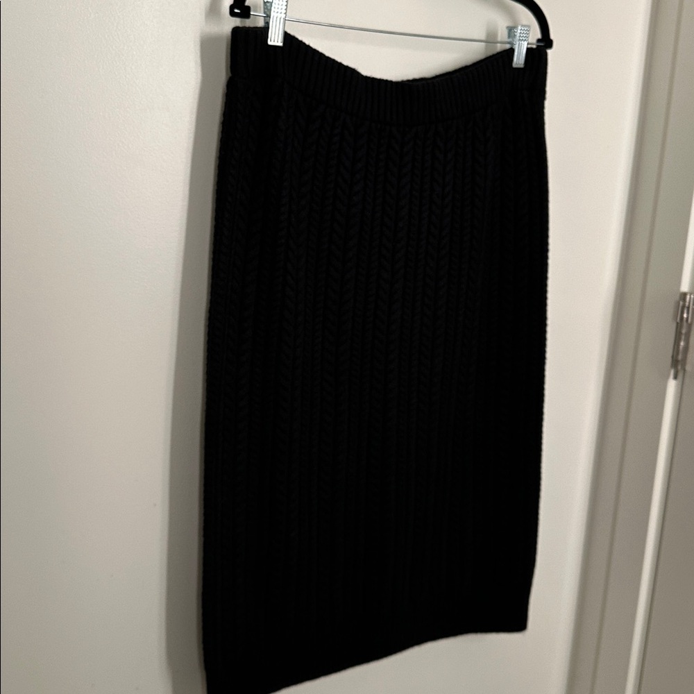 Banana Republic black Cable Midi Sweater Skirt Sz Large L BNWOT - Picture 6 of 9